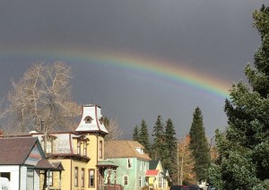 Rainbow over Leadville. End of hunting day 2.